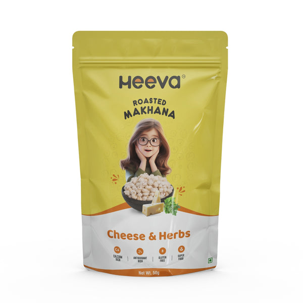 Heeva Roasted Makhana Cheese & Herbs Flavour 50g (Pack of 3 )