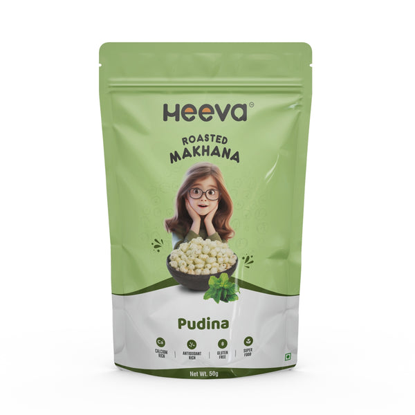 Heeva Roasted Makhana Pudina (50g) & Cheese & Herb Flavour (50g) Combo