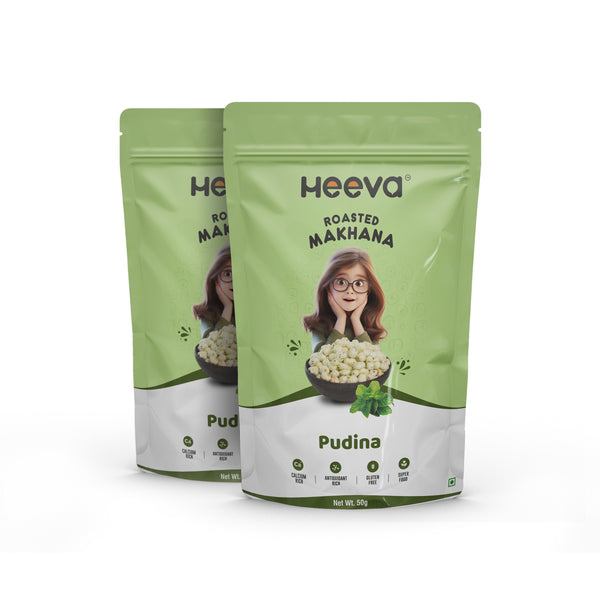 Heeva Roasted Makhana Pudina Flavour 50g (Pack of 2)